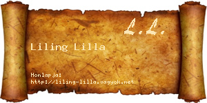 Liling Lilla névjegykártya